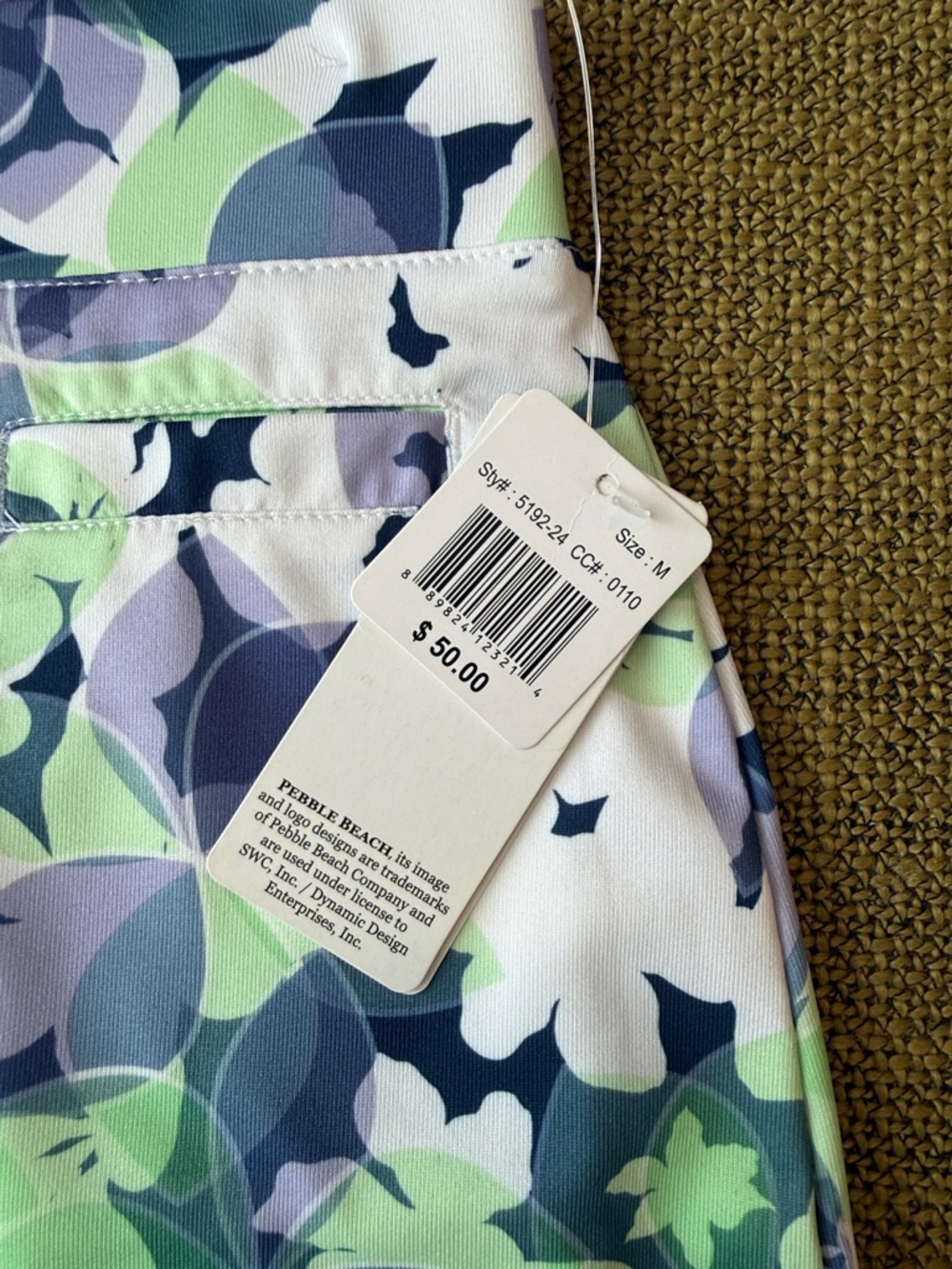 *Pebble Beach Golf Set Lavender Green Blue Sleeveless Polo Floral Skort Medium - Picture 4 of 10
